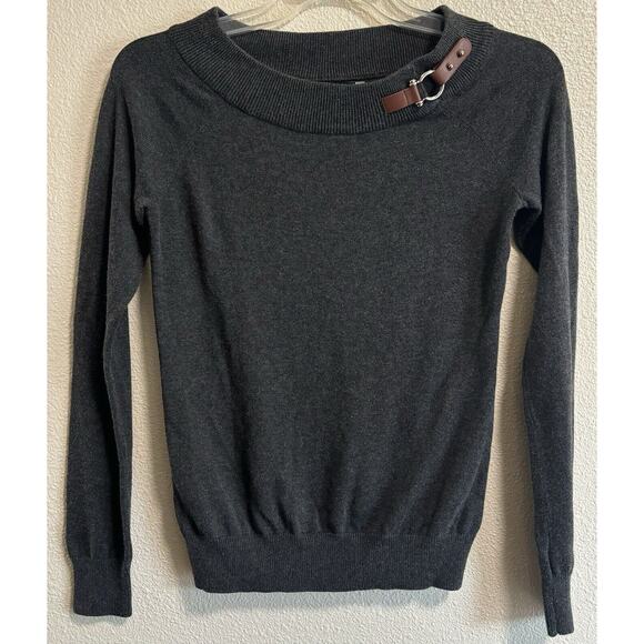RALPH LAUREN LRL Women's Size S Gray Knit Sweater Preppy Dark Academia Grandpa - Picture 1 of 11